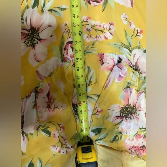 Vince Camuto Yellow Asymmetrical Ruffled Sundress - Picture 6 of 11